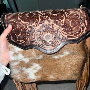Myra Bag Brown and Cream Floral Crossbody